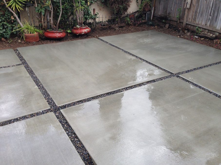 Concrete slabs patio