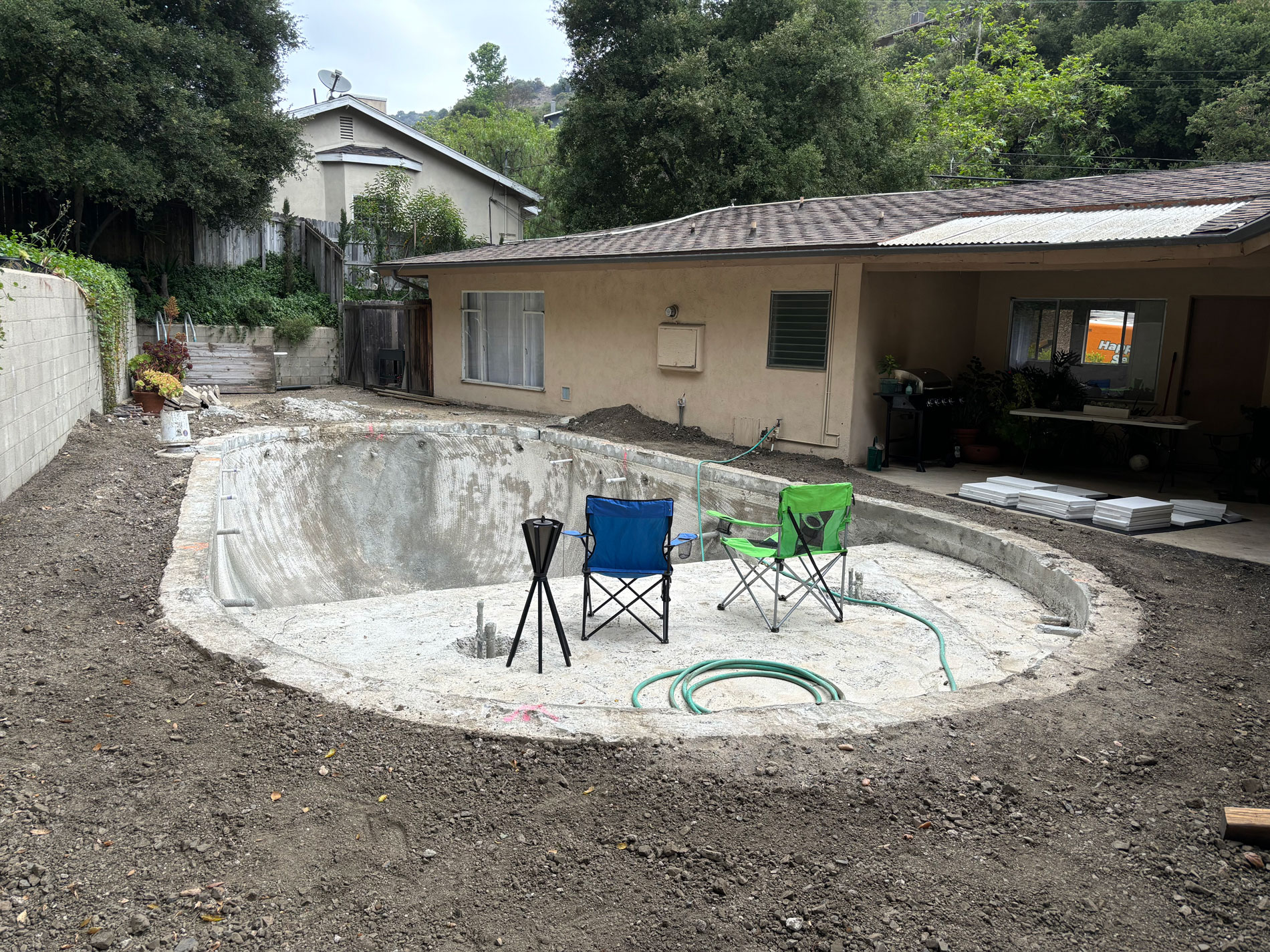 Pool Installation in Brentwood Before